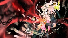 Chains blondes long hair blue eyes vocaloid ia thigh highs