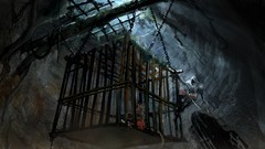 Chains skeletons cage artwork fantasy art