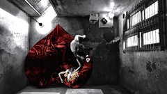 Chairs door Hearts prison beds Lamps bottles blondes television 