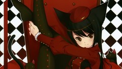 Chairs hats smiling uniforms nekomimi ecchi tails thigh highs