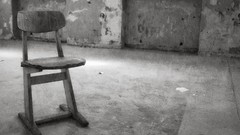 Chairs prison minimalistic grayscale Urban exploration trains 