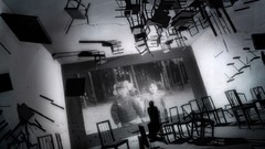 Chairs silhouettes monochrome digital art