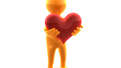 Character red heart love