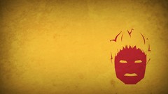 Characters Fantastic Four yellow background human torch 