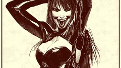 Characters monochrome cleavage concept art deviantart artwork 