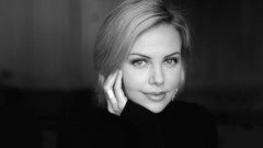Charlize theron monochrome turtleneck