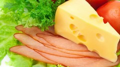 Cheese slices salad bacon