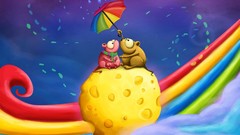 Cheese Umbrellas rainbows mice