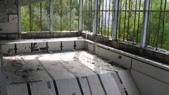 Chernobyl apocalyptic zone ( Pripyat buildings Ukraine 