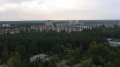 Chernobyl apocalyptic zone ( Pripyat buildings Ukraine 