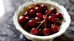 Cherries fruits bowls