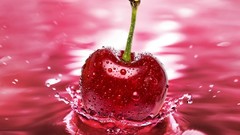 Cherries fruits splashes