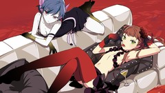 Cherries red eyes green eyes animal ears C: The Money of Soul 