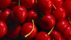 Cherries water drops