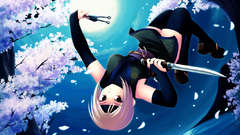 Cherry blossoms kimono thigh