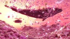 Cherry blossoms purple Whales