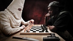 Chess Knives funny racism black people handguns Ku Klux Klan