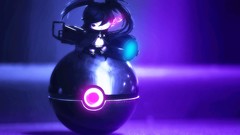 Chibi 3d multicolor Pokeball fan art black rock shooter digital 