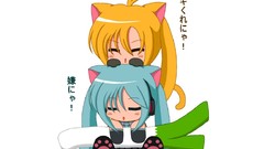 Chibi anime girls hatsune miku vocaloid animal ears akita neru 