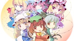 Chibi anime girls konpaku youmu touhou saigyouji yuyuko alice 