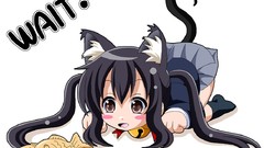 Chibi anime girls nakano azusa nekomimi animal ears Simple 