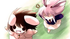 Chibi anime girls school uniforms touhou reisen udongein inaba 