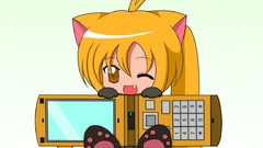 Chibi anime girls vocaloid phones animal ears akita neru tails 