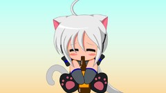 Chibi anime girls vocaloid yowane haku animal ears tails 