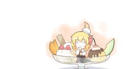 Chibi blondes blush anime girls short hair touhou rumia