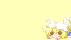 Chibi blondes blush anime girls touhou animal ears tails yakumo 