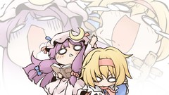 Chibi blondes touhou alice margatroid purple hair patchouli 