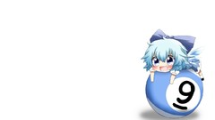 Chibi blush blue hair anime girls blue eyes short hair touhou 