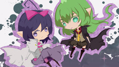 Chibi Green eyes purple