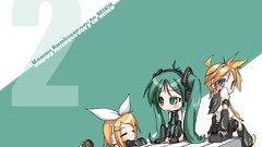Chibi hatsune miku vocaloid kagamine len kagamine rin