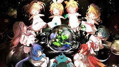 Chibi hatsune miku vocaloid mahou shoujo madoka magica kagamine 