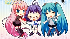 Chibi hatsune miku vocaloid megurine luka meganekko