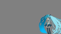 Chibi hatsune miku vocaloid minimalistic Simple Background