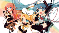 Chibi microphones hatsune miku vocaloid megurine luka kagamine 