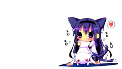 Chibi red eyes blush long hair anime girls mahou shoujo madoka 