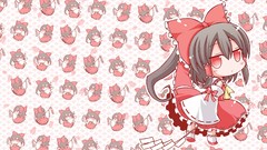 Chibi red eyes long hair anime girls braids hakurei reimu 