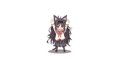 Chibi Ribbons blush anime girls school uniforms mahou shoujo 