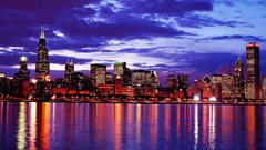 Chicago at night high