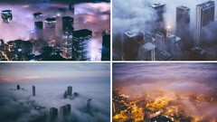 Chicago City landscape smoke night evening morning lighter USA