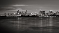 Chicago cityscapes grayscale skylines