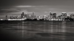 Chicago cityscapes illinois grayscale skylines