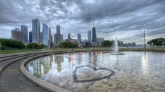Chicago fountain cityscapes