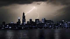 Chicago rain storm Lightning