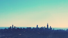 Chicago skyline horizon cyan City Turquoise USA