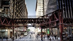 Chicago street crossroads Bridges USA buildings cityscapes