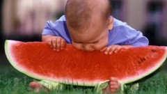 Children baby funny watermelons eat artwork